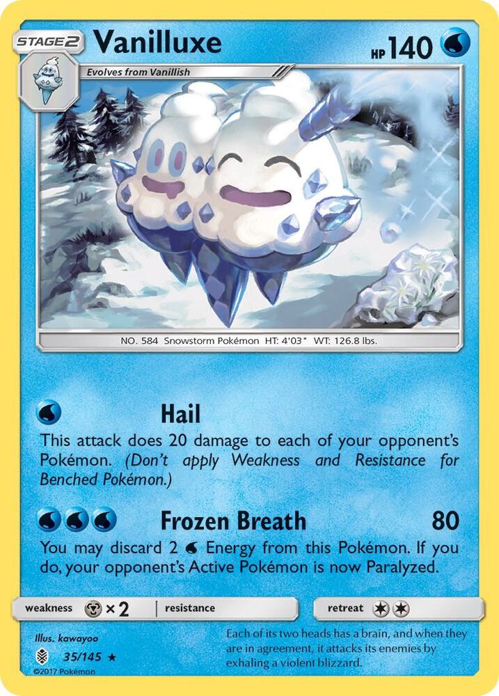 Vanilluxe 35/145 card from SM - Guardians Rising