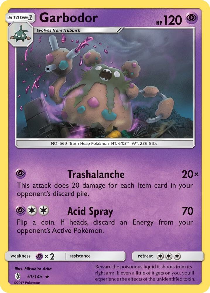 Garbodor 51/145 card from SM - Guardians Rising