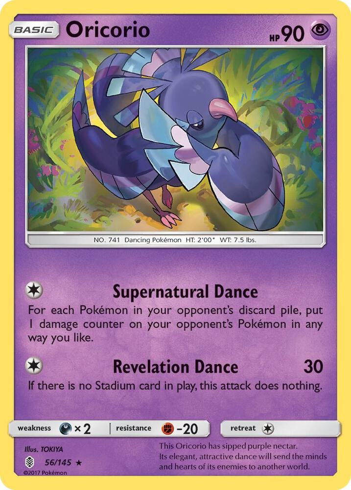 Oricorio (56) 56/145 card from SM - Guardians Rising