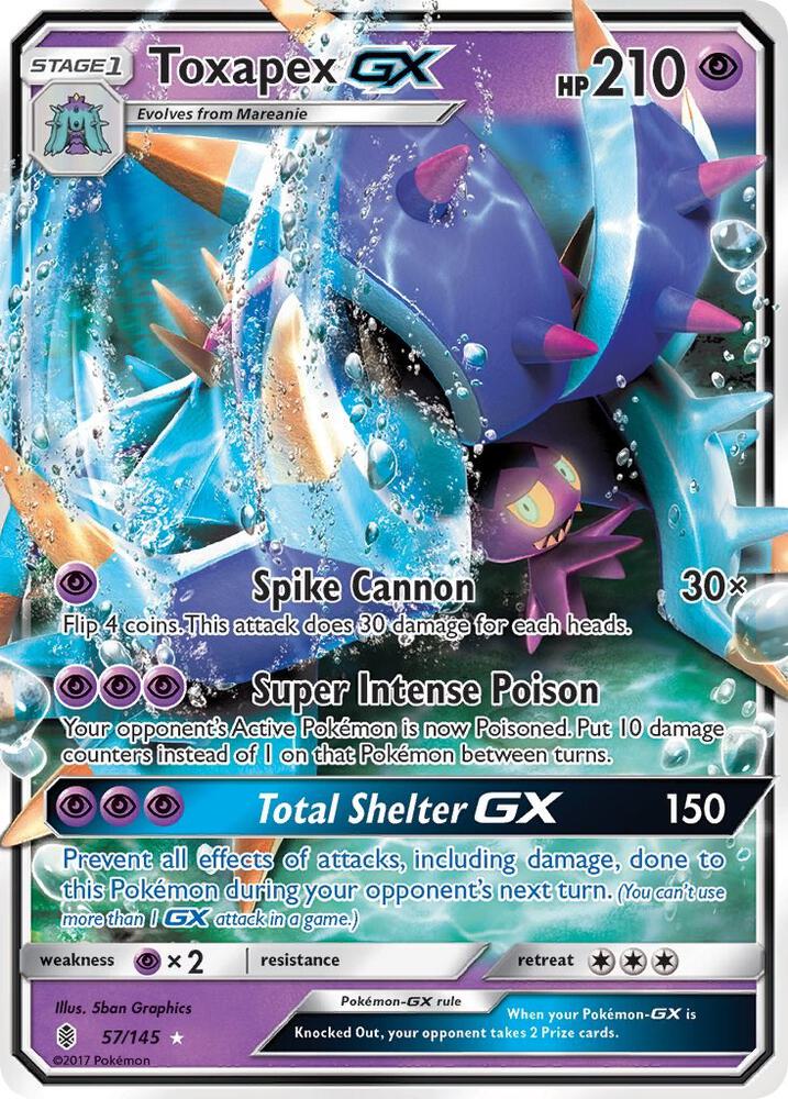 Toxapex GX 57/145 card from SM - Guardians Rising