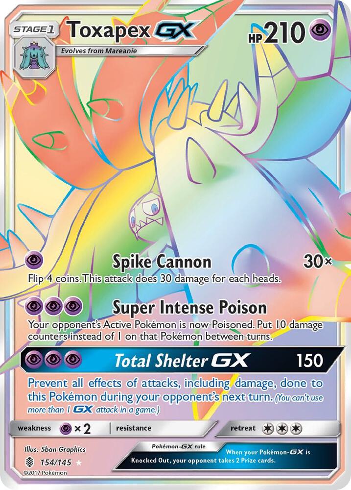 Toxapex GX (Secret) 154/145 card from SM - Guardians Rising