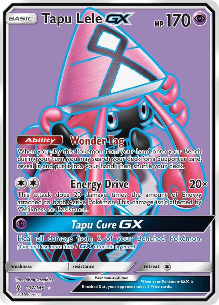 Tapu Lele GX (Full Art) 137/145 card from SM - Guardians Rising