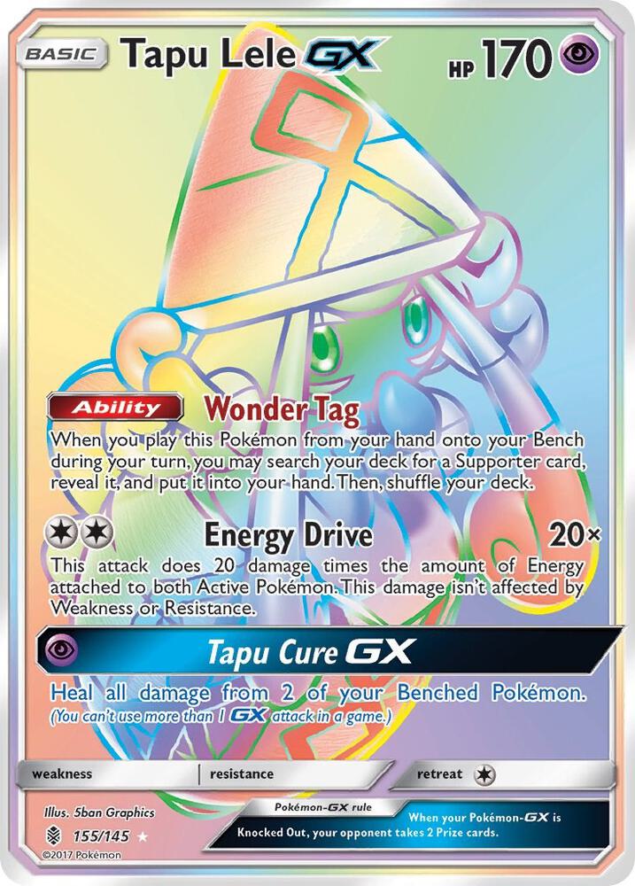 Tapu Lele GX (Secret) 155/145 card from SM - Guardians Rising