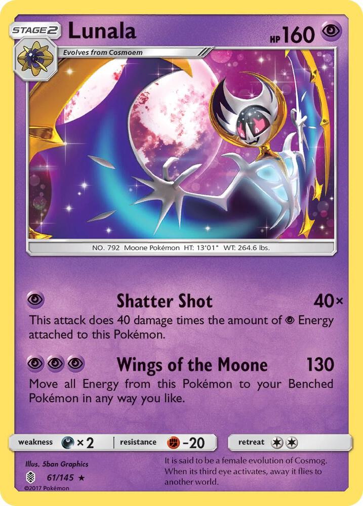 Lunala 61/145 card from SM - Guardians Rising