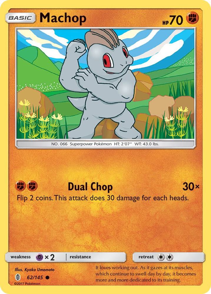 Machop (62) 62/145 card from SM - Guardians Rising