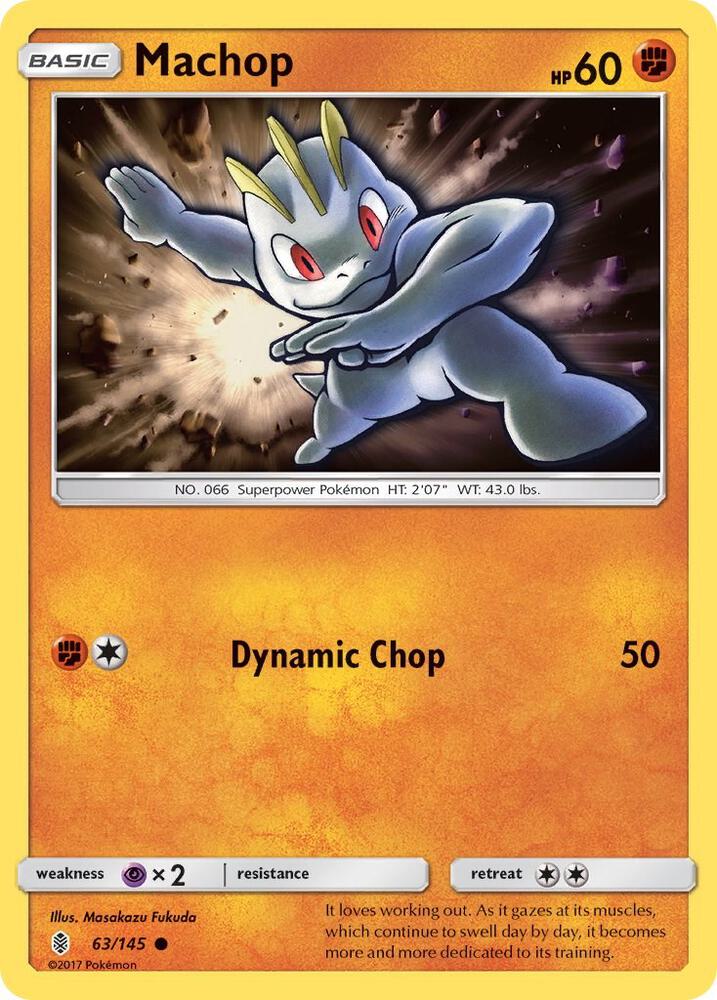 Machop (63) 63/145 card from SM - Guardians Rising
