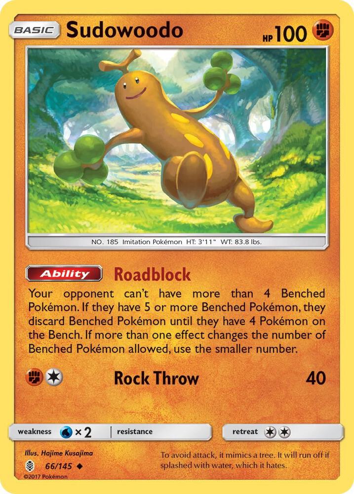 Sudowoodo 66/145 card from SM - Guardians Rising