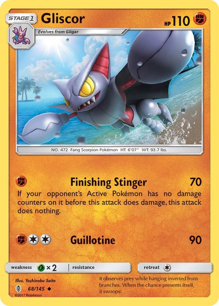 Gliscor 68/145 card from SM - Guardians Rising