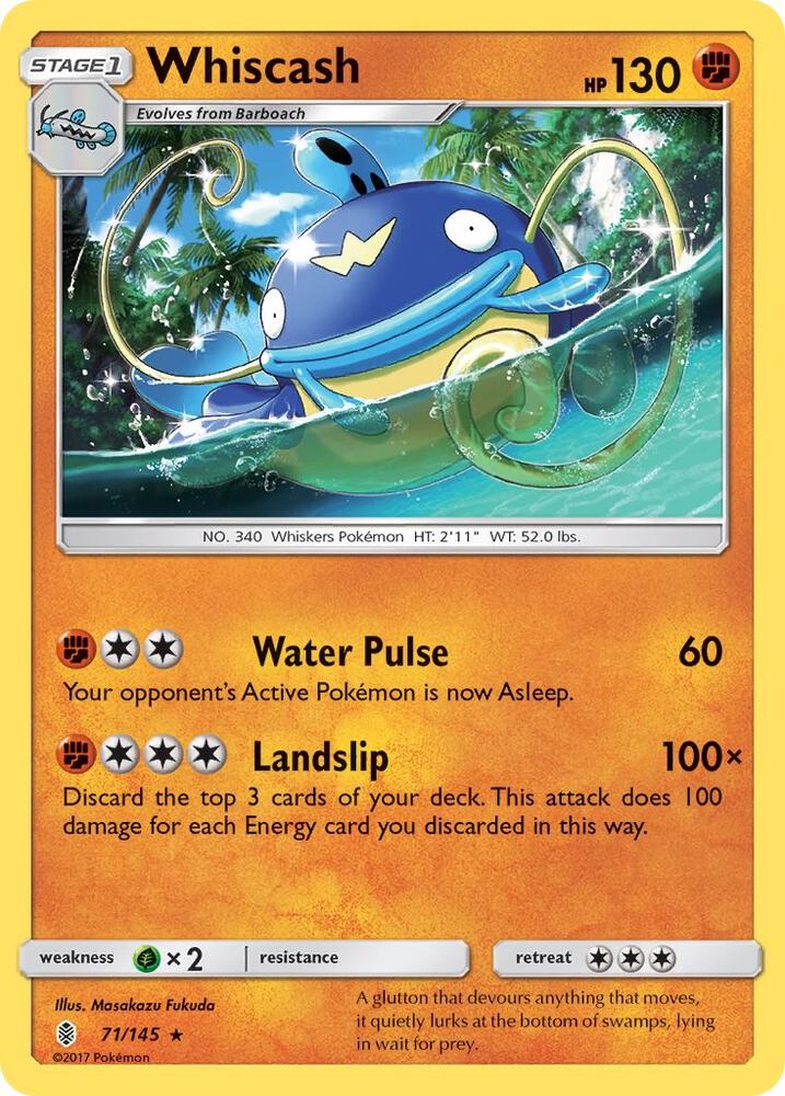 Whiscash 71/145 card from SM - Guardians Rising