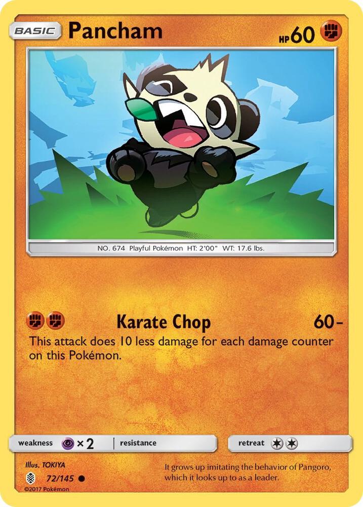 Pancham 72/145 card from SM - Guardians Rising