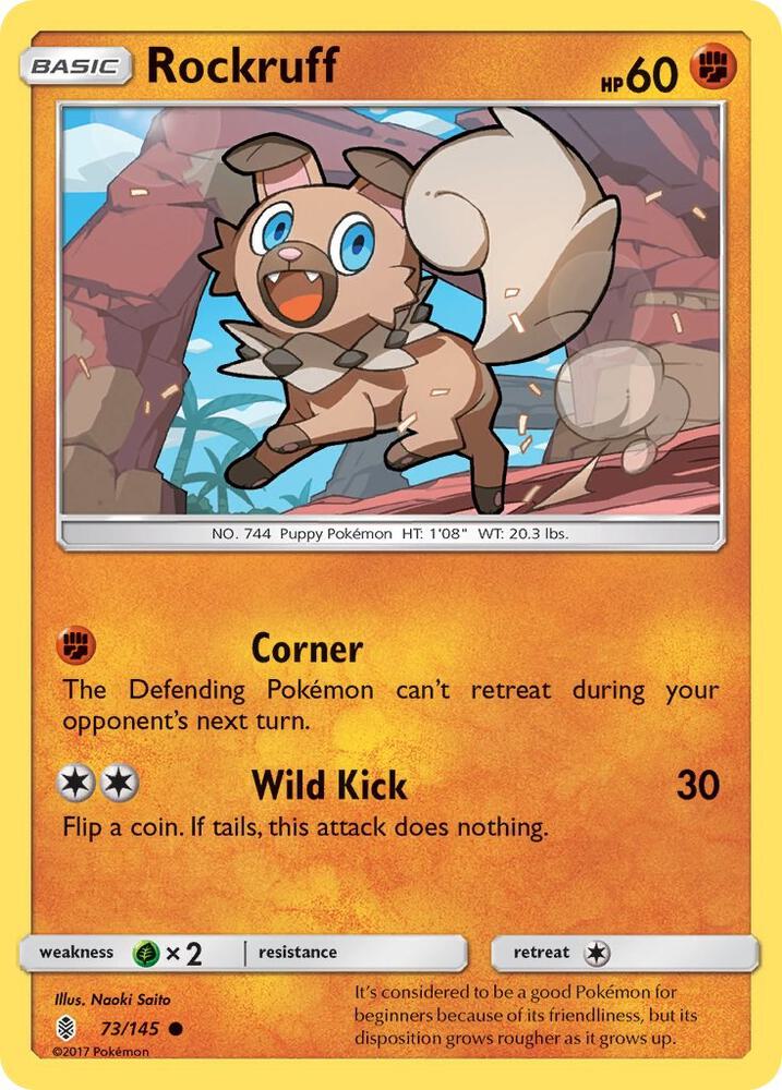 Rockruff 73/145 card from SM - Guardians Rising