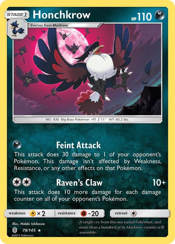Honchkrow 79/145 card from SM - Guardians Rising