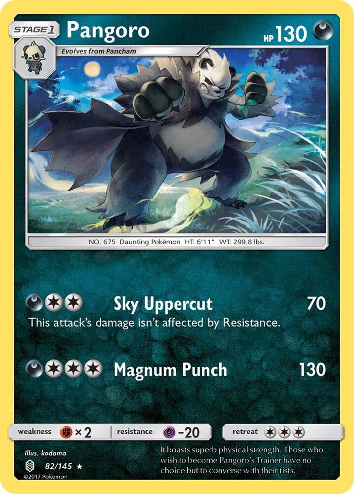 Pangoro 82/145 card from SM - Guardians Rising