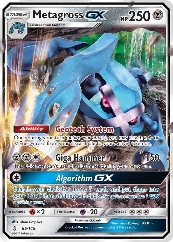 Metagross GX 85/145 card from SM - Guardians Rising