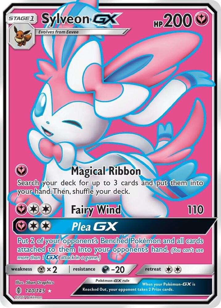 Sylveon GX (Full Art) 140/145 card from SM - Guardians Rising