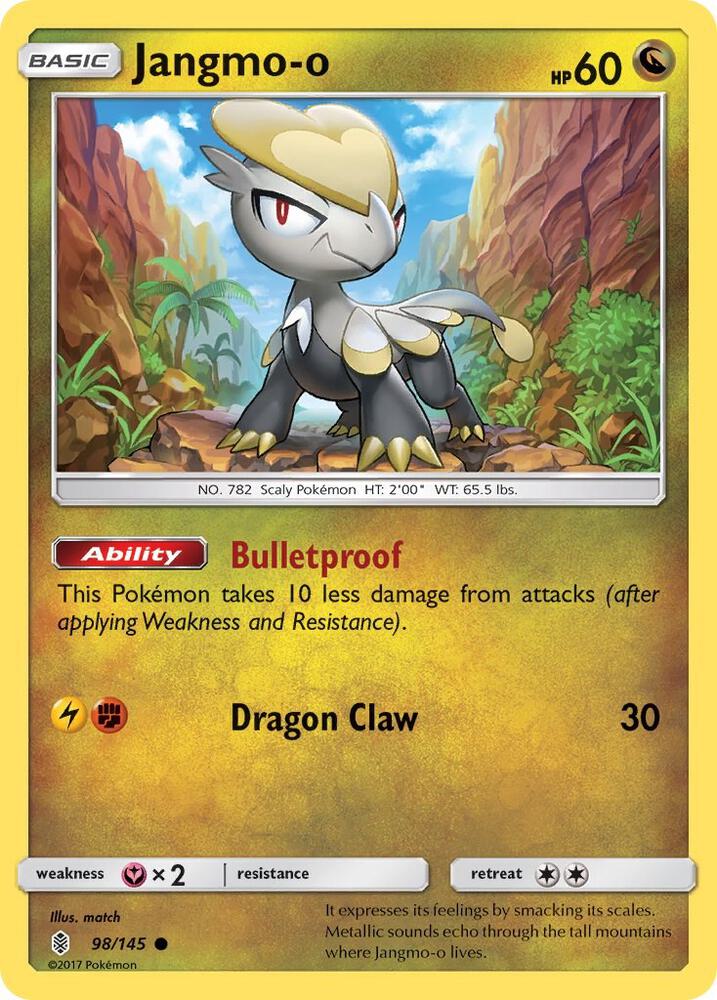 Jangmo-o 98/145 card from SM - Guardians Rising