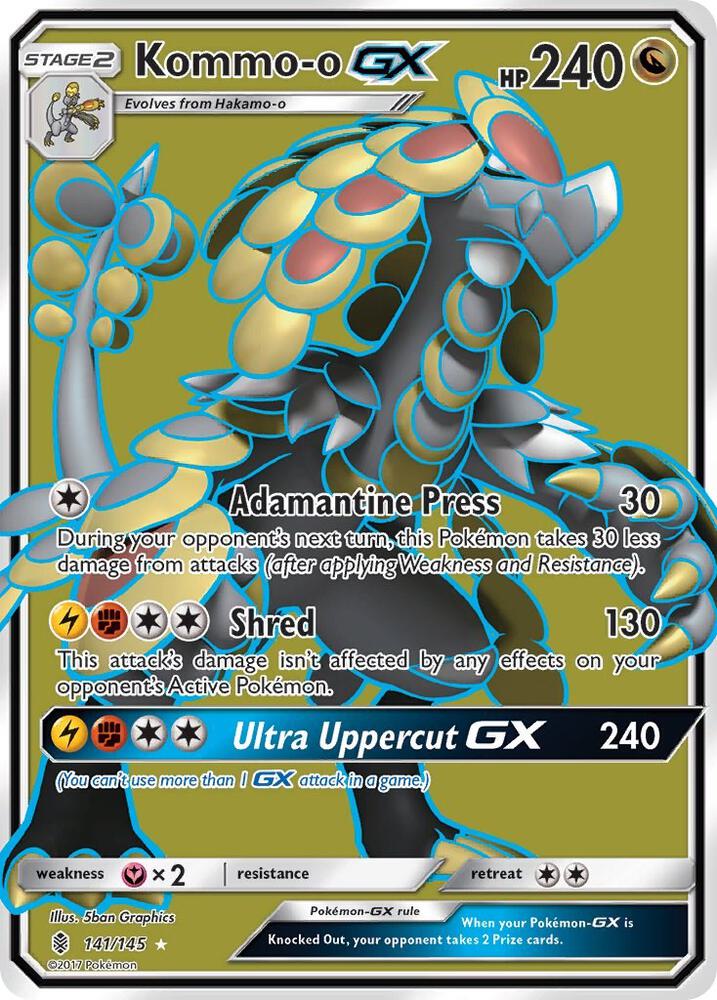 Kommo-o GX (Full Art) 141/145 card from SM - Guardians Rising