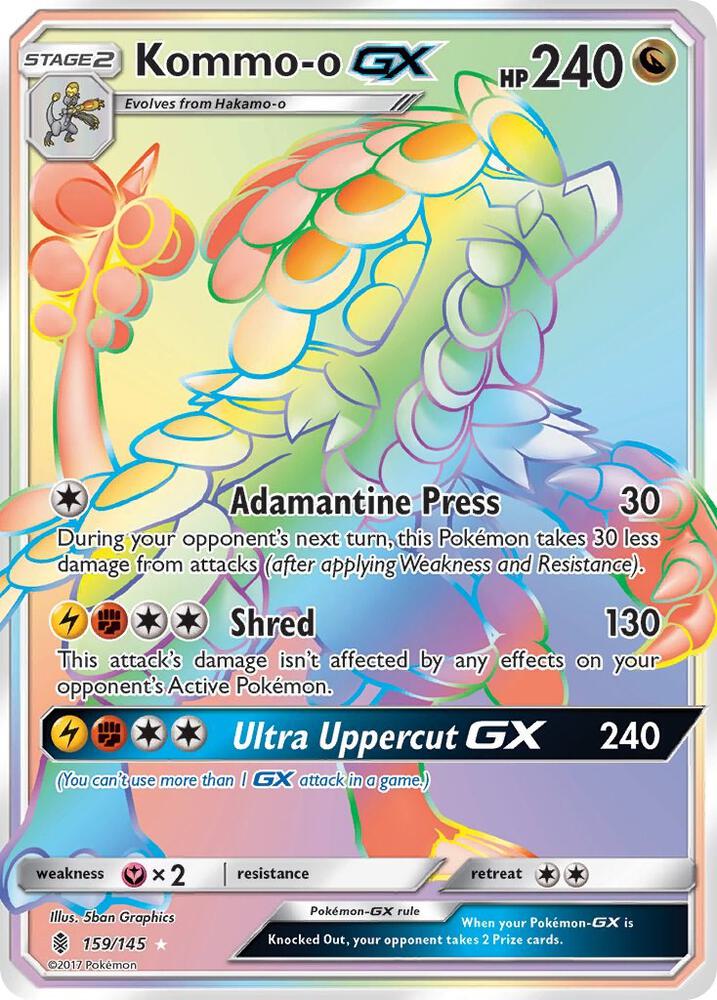 Kommo-o GX (Secret) 159/145 card from SM - Guardians Rising
