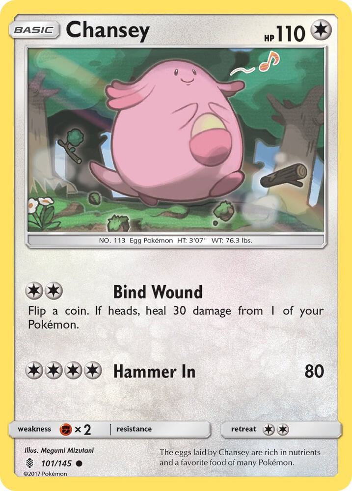 Chansey 101/145 card from SM - Guardians Rising