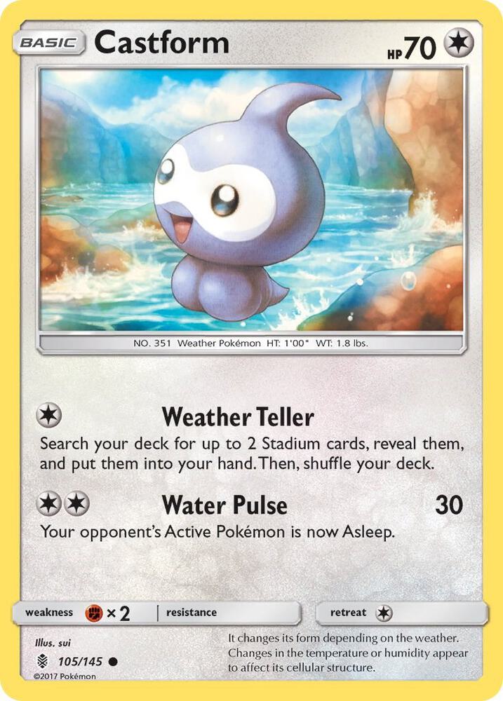 Castform 105/145 card from SM - Guardians Rising