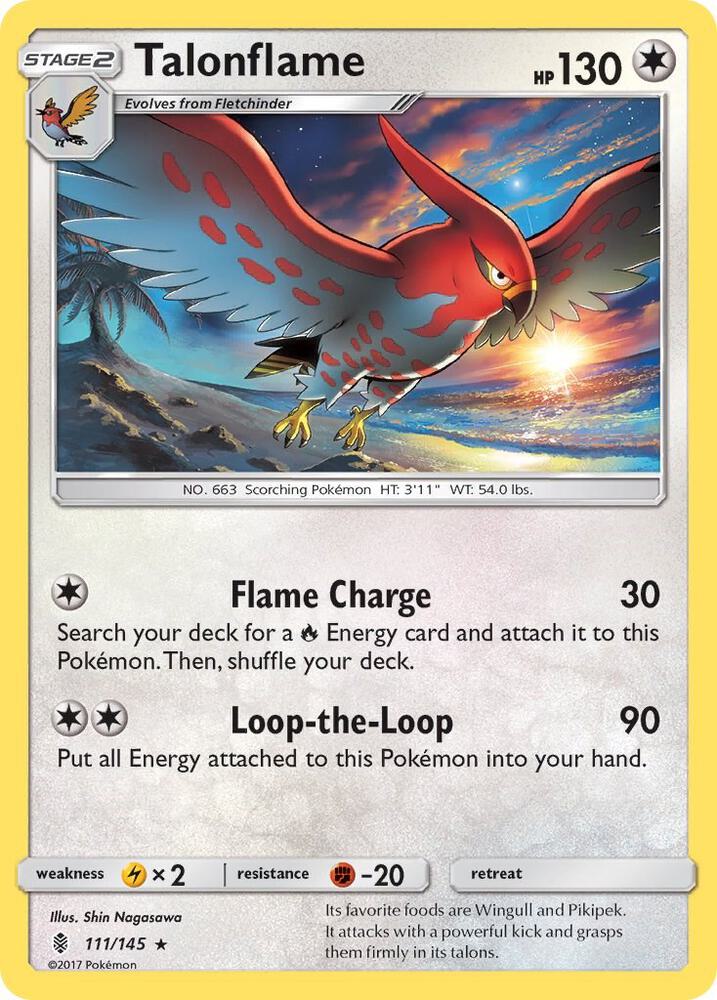 Talonflame 111/145 card from SM - Guardians Rising