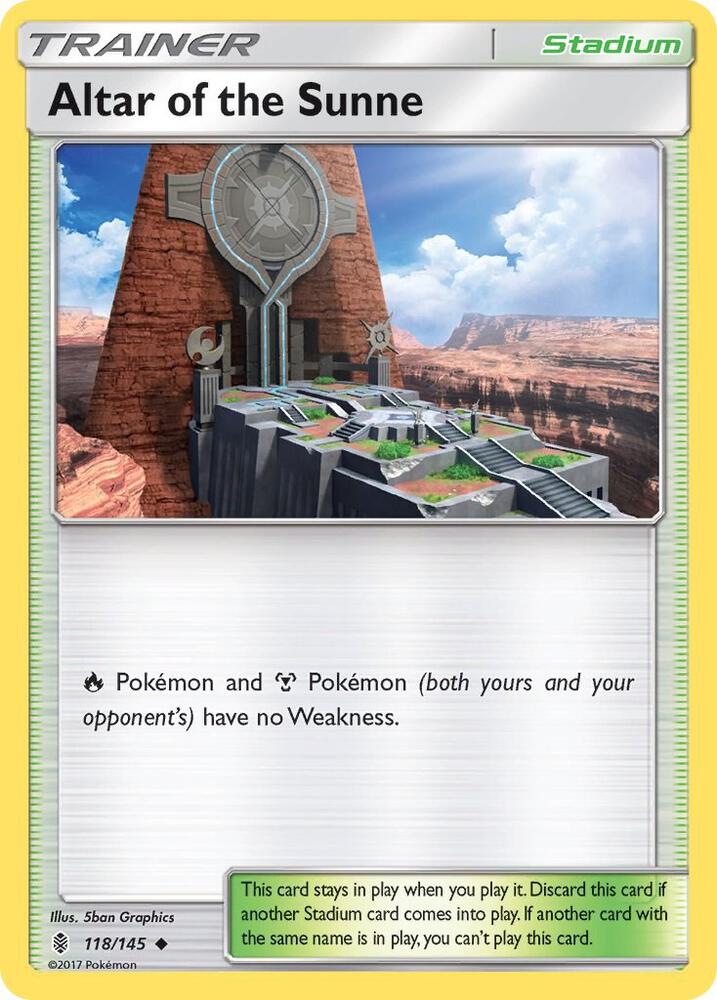 Altar of the Sunne 118/145 card from SM - Guardians Rising