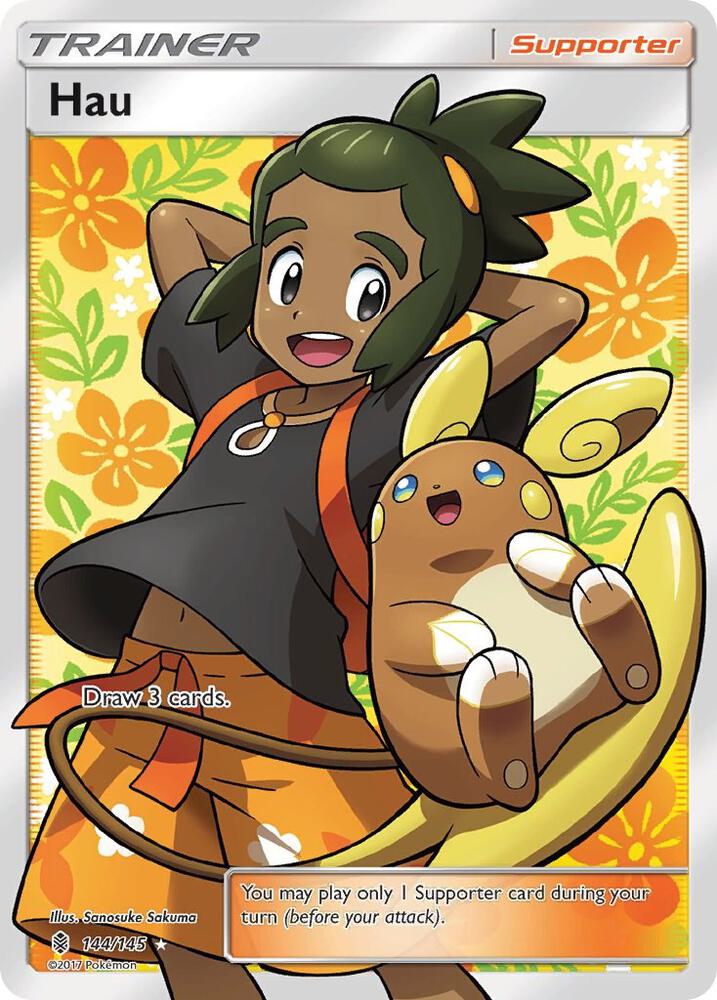 Hau (Full Art) 144/145 card from SM - Guardians Rising