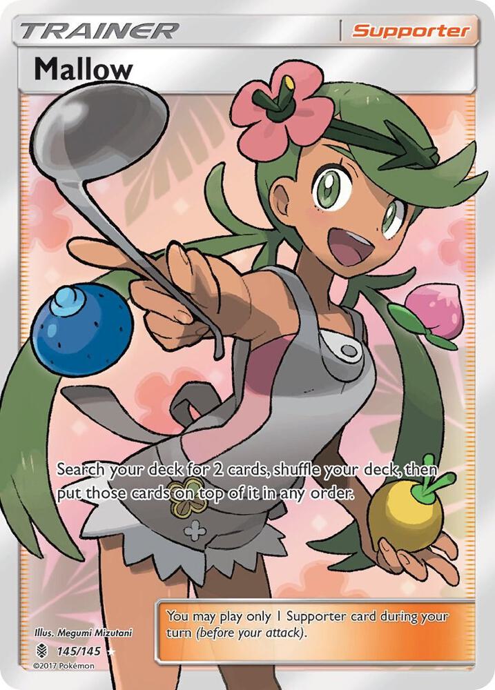 Mallow (Full Art) 145/145 card from SM - Guardians Rising