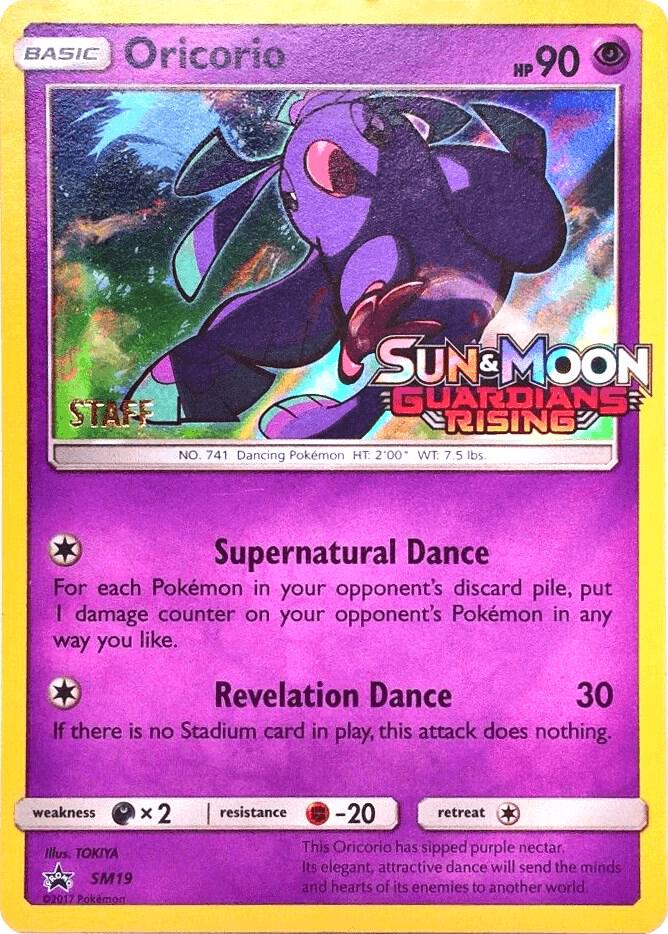 Oricorio (Prerelease) [Staff] SM19 card from SM Promos