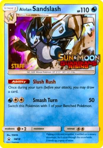 Alolan Sandslash (Prerelease) [Staff] SM18 card from SM Promos