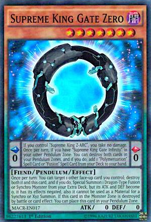 Supreme King Gate Zero MACR-EN017 card from Maximum Crisis