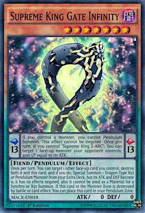 Supreme King Gate Infinity MACR-EN018 card from Maximum Crisis