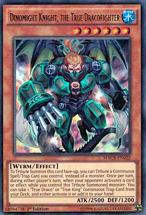 Dinomight Knight, the True Dracofighter MACR-EN022 card from Maximum Crisis