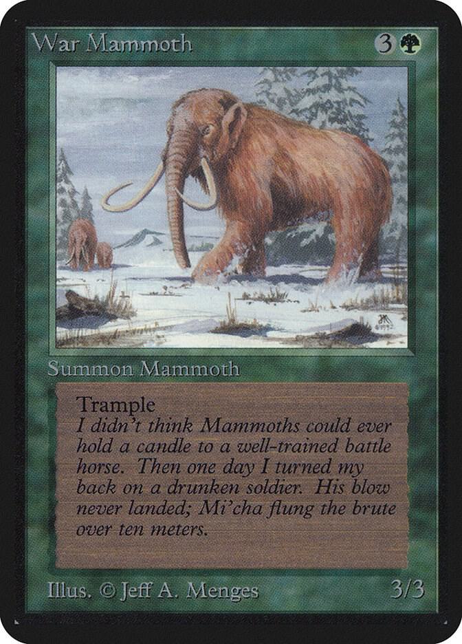 War Mammoth card from Alpha Edition