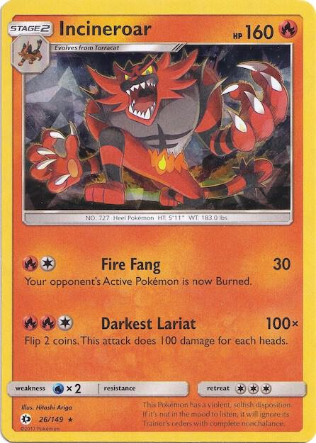 Incineroar (Cracked Ice Holo) 026/149 card from Deck Exclusives