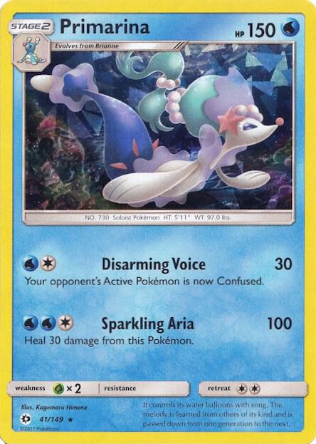 Primarina (Cracked Ice Holo) 041/149 card from Deck Exclusives