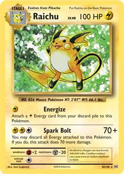 Raichu - 36/108 (XY Evolutions) 036/108 card from Deck Exclusives