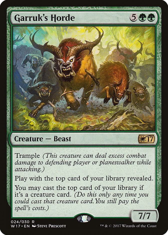 Garruk's Horde 24 card from Welcome Deck 2017
