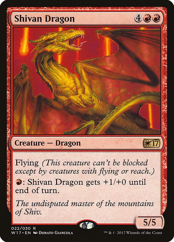 Shivan Dragon 22 card from Welcome Deck 2017