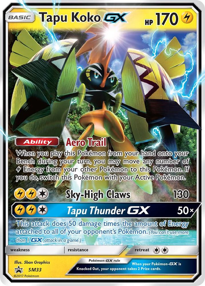 Tapu Koko GX SM33 card from SM Promos