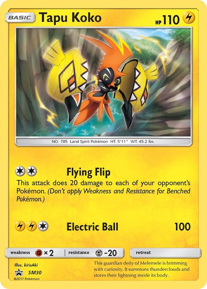 Tapu Koko SM30 card from SM Promos