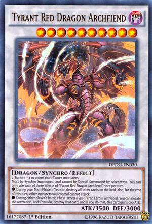 Tyrant Red Dragon Archfiend DPDG-EN030 card from Duelist Pack: Dimensional Guardians