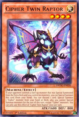 Cipher Twin Raptor DPDG-EN036 card from Duelist Pack: Dimensional Guardians