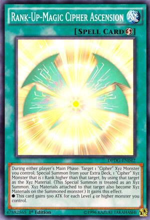 Rank-Up-Magic Cipher Ascension DPDG-EN042 card from Duelist Pack: Dimensional Guardians