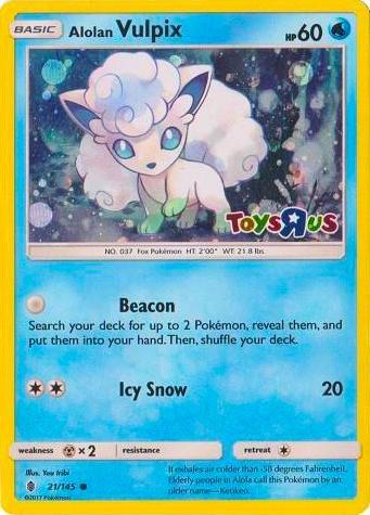 Alolan Vulpix - 21/145 (Toys R Us Promo) 021/145 card from Miscellaneous Cards & Products