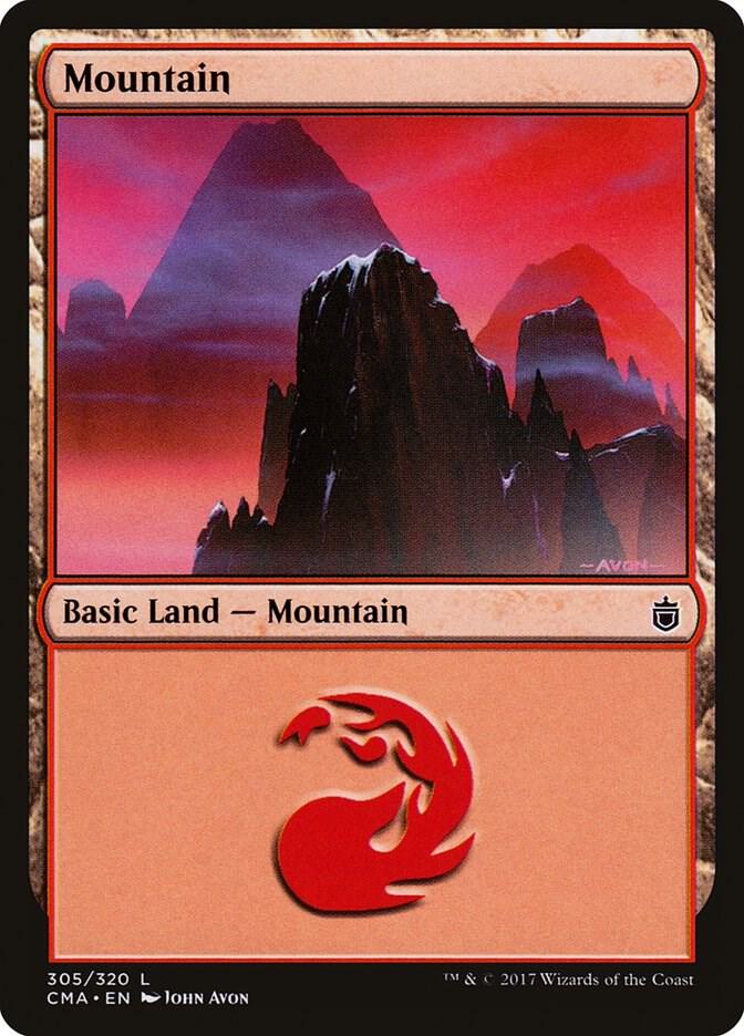Mountain 305 card from Commander Anthology