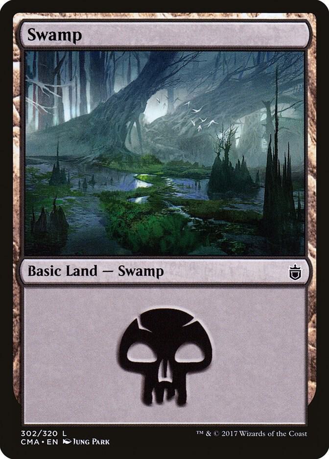 Swamp 302 card from Commander Anthology