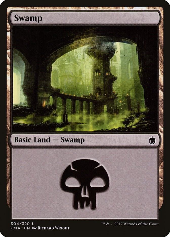 Swamp 304 card from Commander Anthology