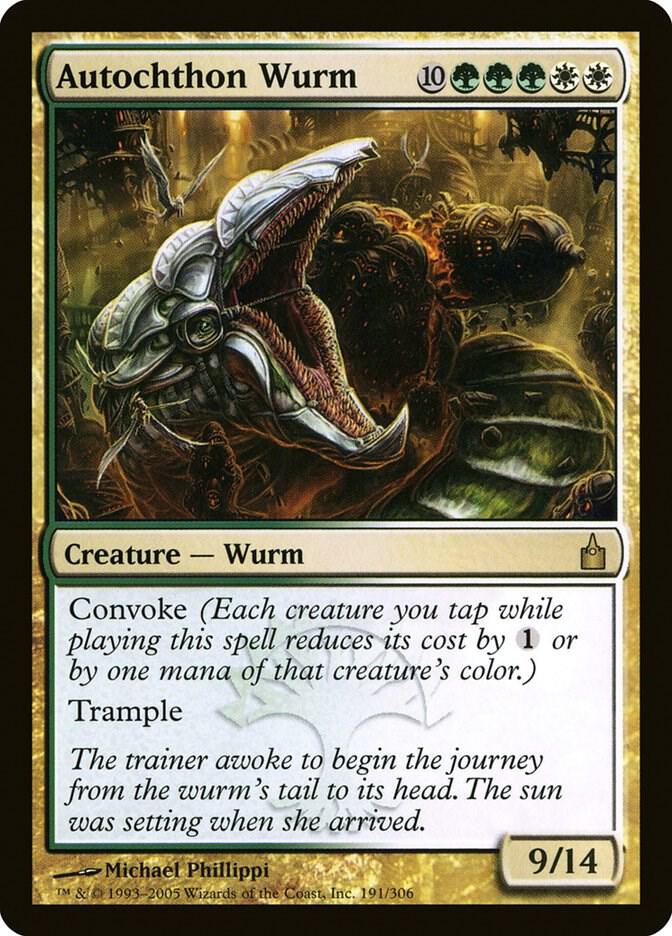 Autochthon Wurm 191 card from Ravnica: City of Guilds