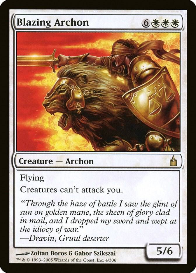 Blazing Archon 4 card from Ravnica: City of Guilds